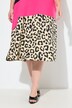 Abito dal taglio svasato con color blocking e animalier
