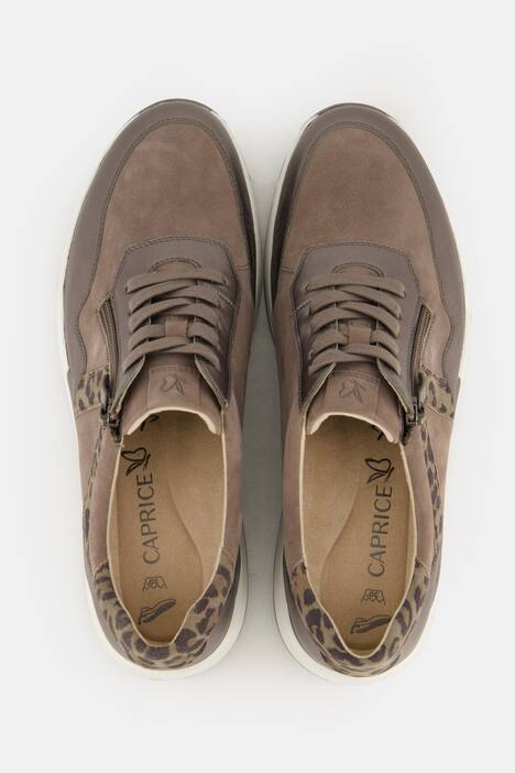 Zapatilla deportiva de cuero Caprice, cremallera, plantilla intercambiable, ancho H
