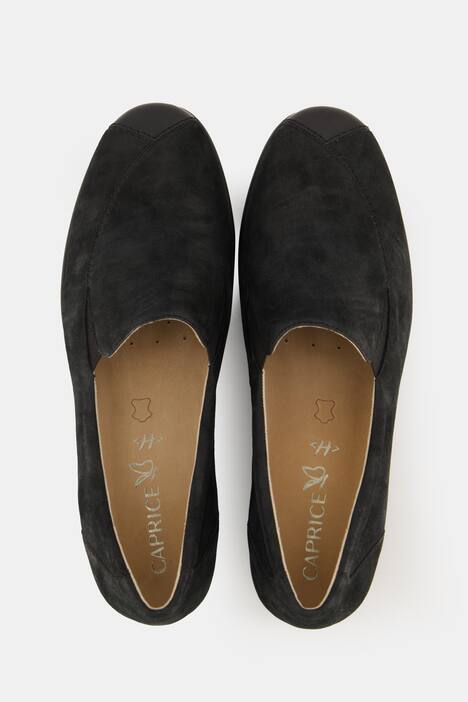 Caprice Leder-Slipper, Wechselfußbett, Weite H