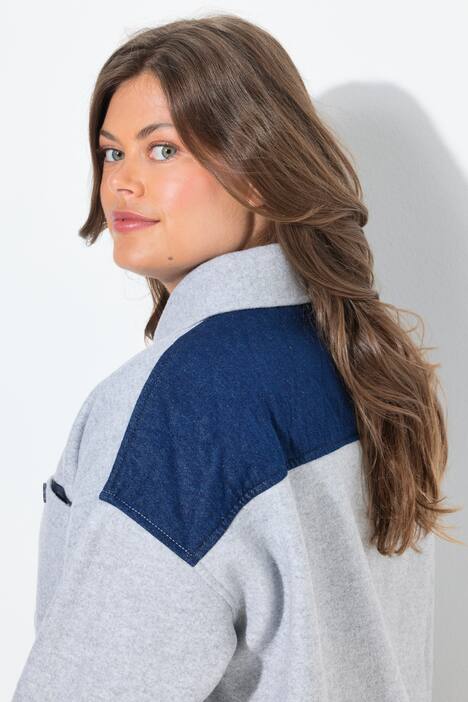 Giacca a camicia di flanella con maniche lunghe