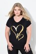 T-shirt, bekvem pasform, skinnende hjertemotiv