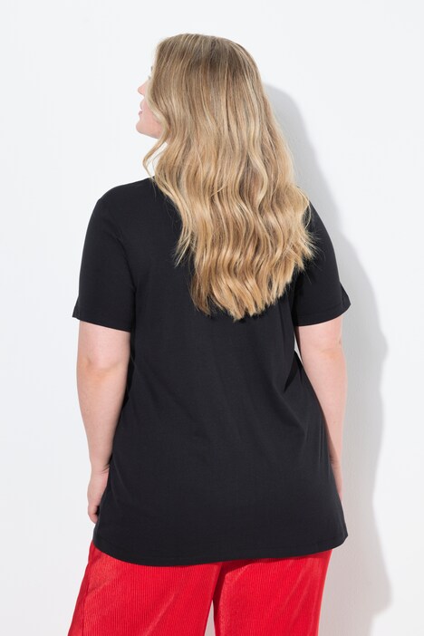 T-shirt dal taglio svasato con design con rossetto