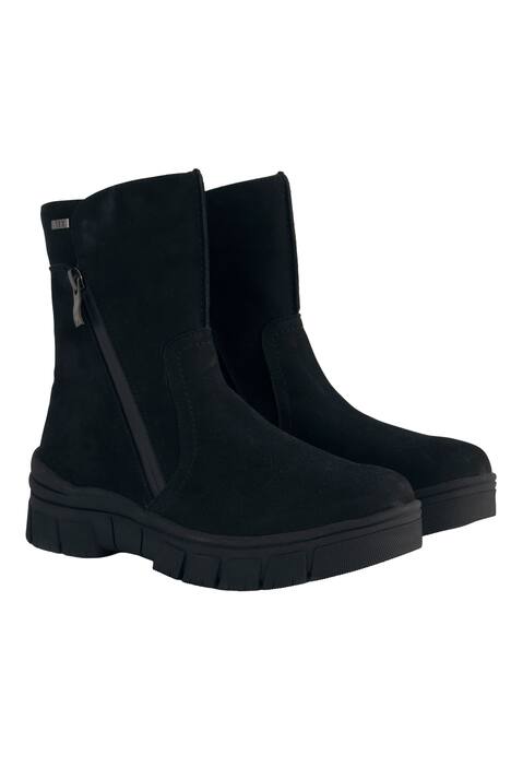 Funkční kožené kotníkové boty Caprice, teddy podšívka, šířka G