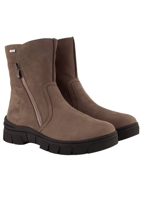 Funkční kožené kotníkové boty Caprice, teddy podšívka, šířka G