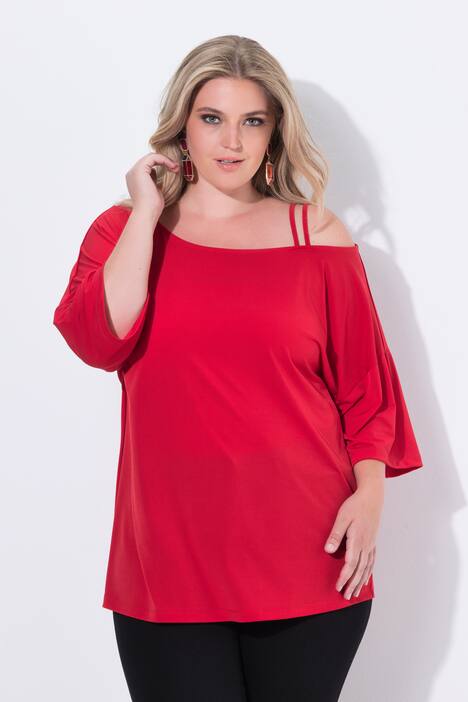 T-shirt dal taglio oversize con aperture sulle spalle e maniche a 3/4