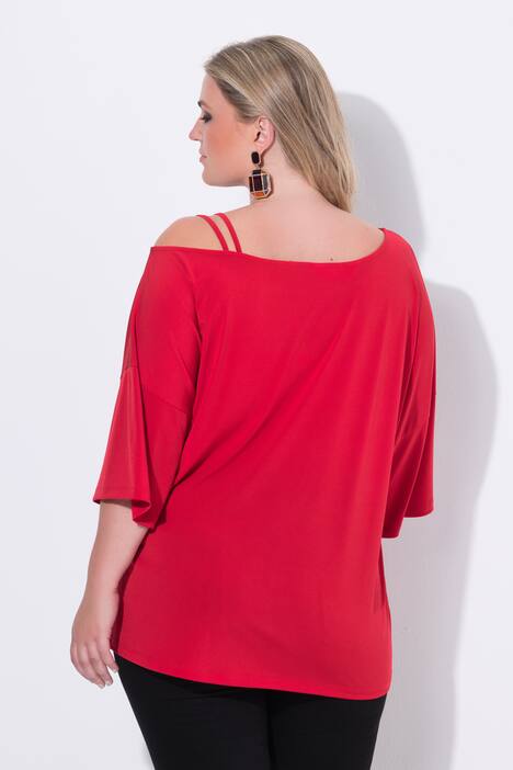 T-shirt dal taglio oversize con aperture sulle spalle e maniche a 3/4