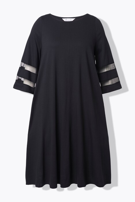 Vestido, forma en A ancha, aplicación de rayas transparentes