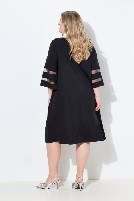Vestido, forma en A ancha, aplicación de rayas transparentes