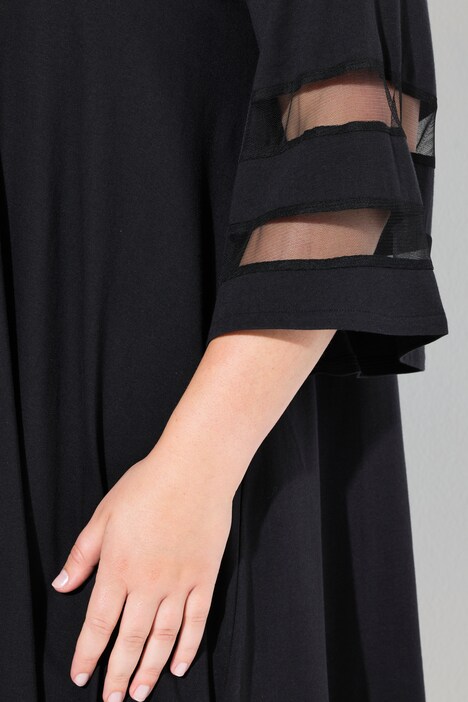 Vestido, forma en A ancha, aplicación de rayas transparentes