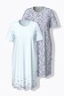 Bigshirts, 2-pak, blomster, rund hals, korte ærmer