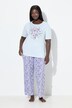 Pyjama à col rond et manches courtes, motif floral