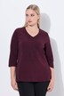 Shirt, siersteentjes, Classic, V-hals, 3/4-mouwen