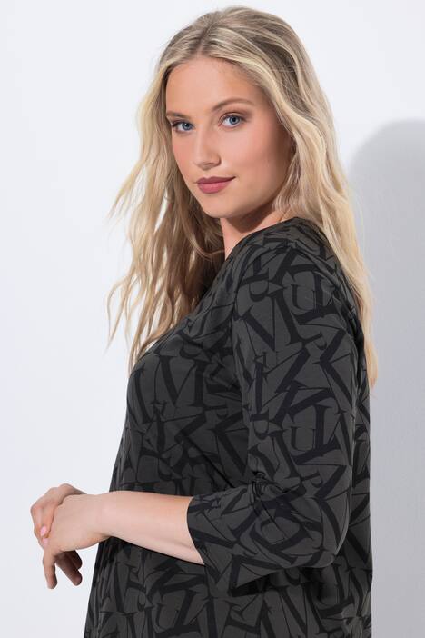 T-shirt, bogstaver, klassisk, V-udskæring, 3/4-ærmer