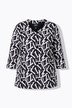 Maglia classica con lettere, scollo a V e maniche a 3/4