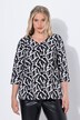 Maglia classica con lettere, scollo a V e maniche a 3/4