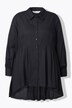Bluse, A-linjeformet, kryssøm med dekorative plisseringer, avrundet nederkant