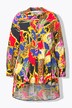 Blouse coupe évasée, imprimé all-over et plis fantaisie