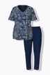 Pyjamas, V-udskæring, korte ærmer, lommer