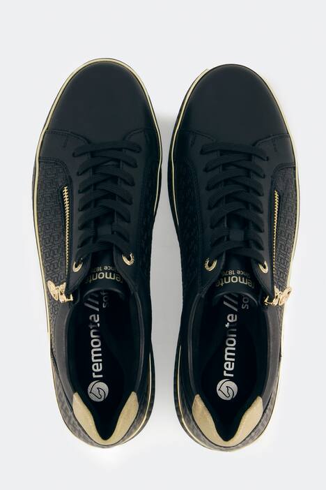 Zapatilla deportiva de cuero, Remonte x Elizabeth Hurley, cremallera, ancho G