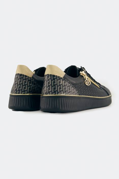 Zapatilla deportiva de cuero, Remonte x Elizabeth Hurley, cremallera, ancho G