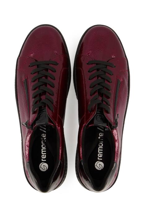 Sneakers en cuir vernis Remonte, semelle intérieure amovible - largeur G