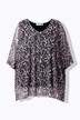 Síťovaná halenka, oversize, leopardí, neprůhledný žerzejový top