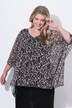 Síťovaná halenka, oversize, leopardí, neprůhledný žerzejový top