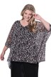 Síťovaná halenka, oversize, leopardí, neprůhledný žerzejový top