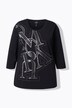 Shirt, letters, oversized, ronde hals, 3/4-mouwen