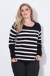 Rhinestone Breton Stripe Long Sleeve Sweater