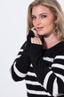 Rhinestone Breton Stripe Long Sleeve Sweater