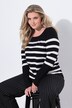 Rhinestone Breton Stripe Long Sleeve Sweater