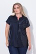 Skjortebluse, forside halvt med pailletter, jerseyryg