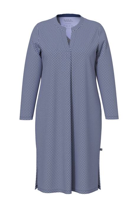 Noční košile, vzor, kulatý výstřih, dlouhé rukávy