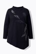 Longshirt, borduursel, opstaande kraag, lange mouwen, biologisch katoen