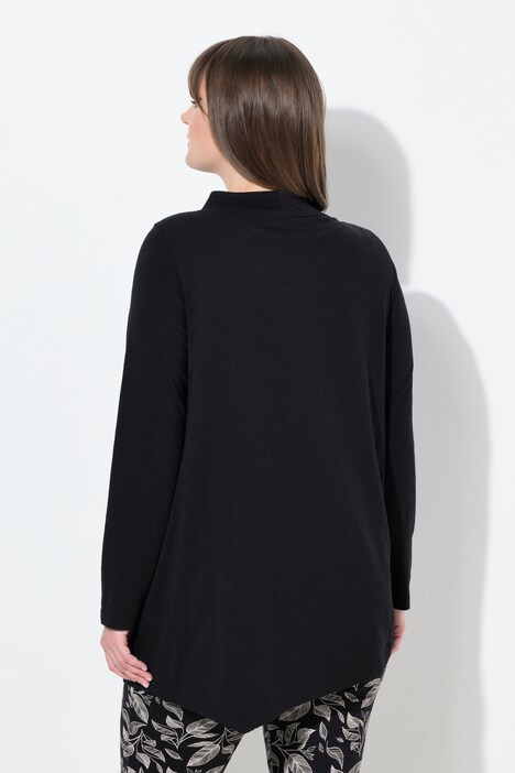 Longshirt, Stickerei, Stehkragen, Langarm, Biobaumwolle