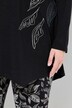Longshirt, borduursel, opstaande kraag, lange mouwen, biologisch katoen