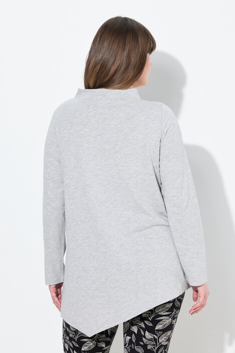 Longshirt, Stickerei, Stehkragen, Langarm, Biobaumwolle