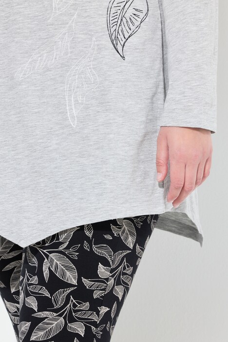Longshirt, Stickerei, Stehkragen, Langarm, Biobaumwolle