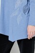 Longshirt, borduursel, opstaande kraag, lange mouwen, biologisch katoen