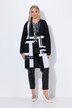 Long-Strickjacke, Jacquardstrick, V-Ausschnitt, Langarm