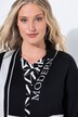 Long-Strickjacke, Jacquardstrick, V-Ausschnitt, Langarm