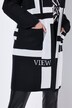 Long-Strickjacke, Jacquardstrick, V-Ausschnitt, Langarm