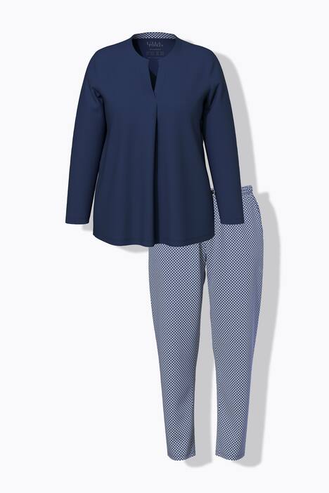 Pyjama, patroon, ronde hals, lange mouwen