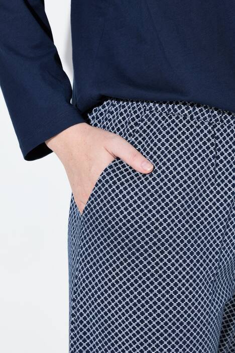 Pyjama, patroon, ronde hals, lange mouwen