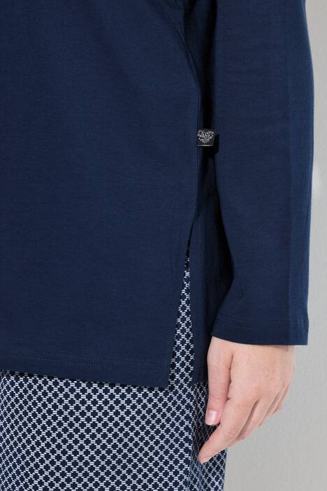 Pyjama, patroon, ronde hals, lange mouwen