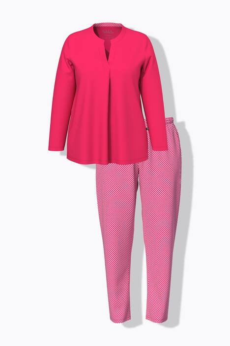 Pyjama, patroon, ronde hals, lange mouwen