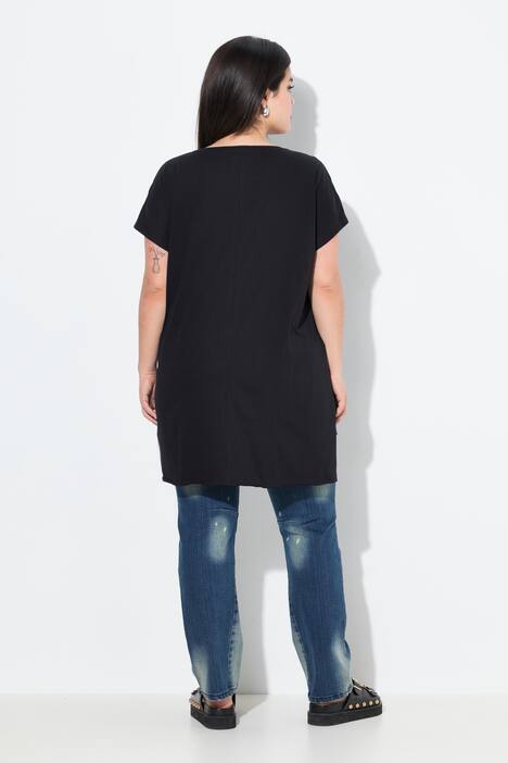 T-paita, oversized, koristevetoketju, tasku