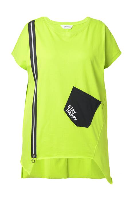 Tričko, oversize, ozdobný zip, kapsa