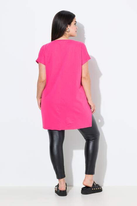 T-skjorte, oversized, pynteglidelås, lomme